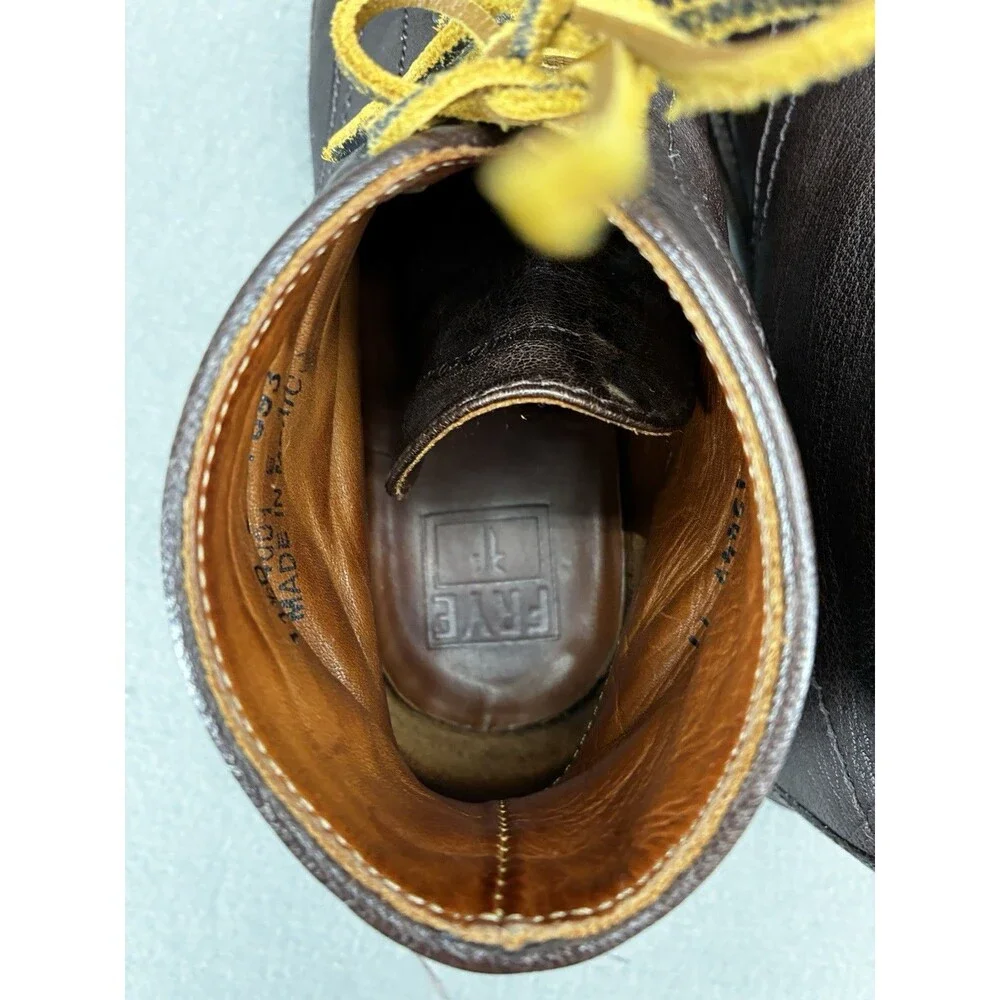 Frye Jack Lace Up 87893 Mens Brown Leather Casual Dress Boots Mens Size 11.5 D